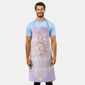 Blauwe Paarse roze pistaven en kerstsnoeprietjes A Schort (Gedragen)