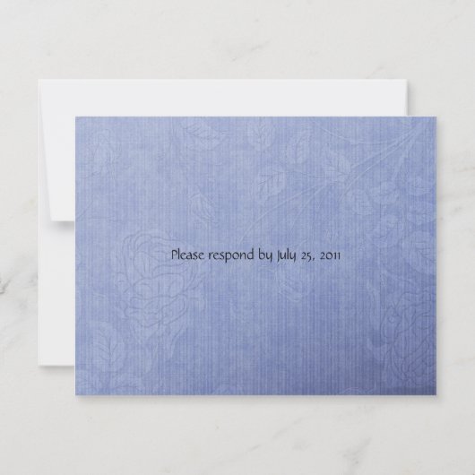 Blauwe Paarse Rozen en Lace RSVP Kaartje (Achterkant)