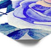 Blauwe paarse rozen. Weddenschappen 14 tafels Poster (Hoek)