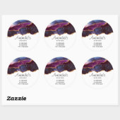 Blauwe & Paarse Ruimte & Sterren Modern Agaat Busi Ronde Sticker (Vel)