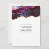 Blauwe & Paarse Ruimte & Sterren Modern Dank u Bedankkaart (Achterkant)