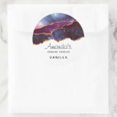 Blauwe & Paarse Ruimte & Sterren Moderne Agaat Kaa Ronde Sticker (Tas)