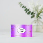 Blauwe Paarse Shimmery Gold  hoeken met Logo Visitekaartje (Staand voorkant)