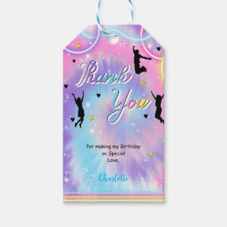 Blauwe & Paarse Spring Gift Tags Cadeaulabel