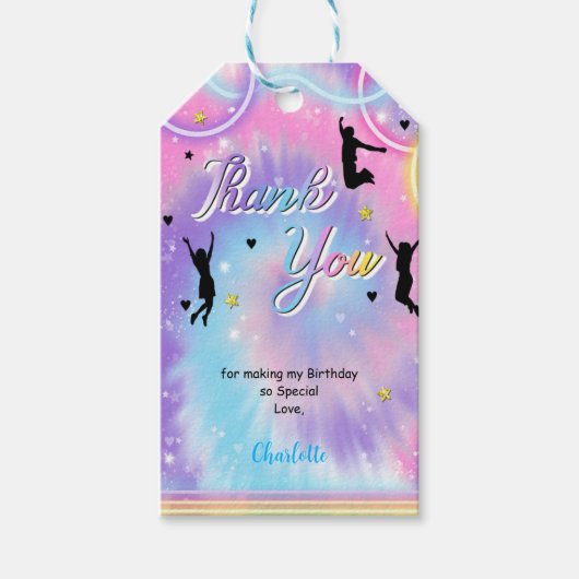 Blauwe & Paarse Spring Gift Tags Cadeaulabel (Voorkant)