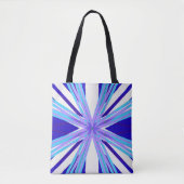 Blauwe Paarse Starburst Star Grocery Shopping Tote Bag (Voorkant)