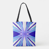 Blauwe Paarse Starburst Star Grocery Shopping Tote Bag (Achterkant)