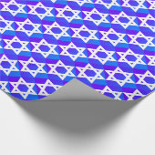 Blauwe & Paarse Ster van David Geometrisch Cadeaupapier (Hoek)