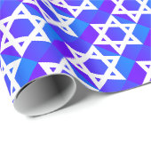 Blauwe & Paarse Ster van David Geometrisch Cadeaupapier (Rol Hoek)