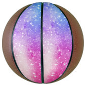 Blauwe paarse sterrenmelkhemel mini basketbal (Verticaal)