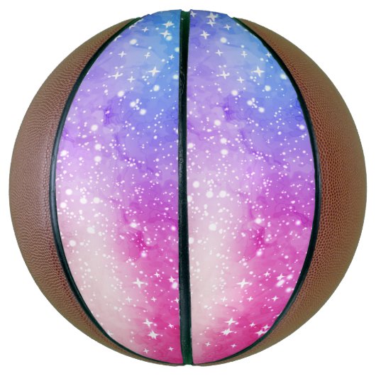 Blauwe paarse sterrenmelkhemel mini basketbal (Verticaal)
