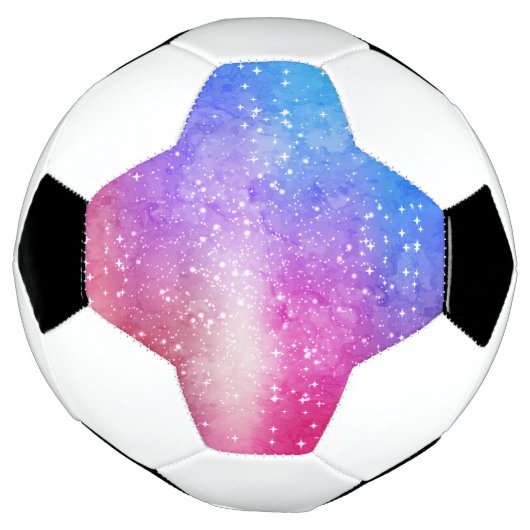 Blauwe paarse sterrenmelkhemel voetbal (Gedraaid)