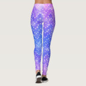 Blauwe Paarse Sterrennacht Sky Galaxy Waterverf Leggings (Achterkant)