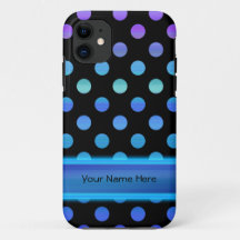 Blauwe Paarse Stippen op zwart