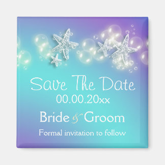 Blauwe paarse strandspreeuw magneet