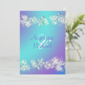 Blauwe paarse strandstrande kaart (Staand voorkant)