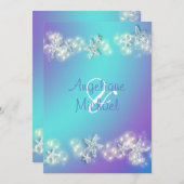 Blauwe paarse strandstrande kaart (Voorkant / Achterkant)