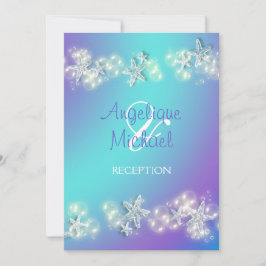 Blauwe paarse strandstrande kaart