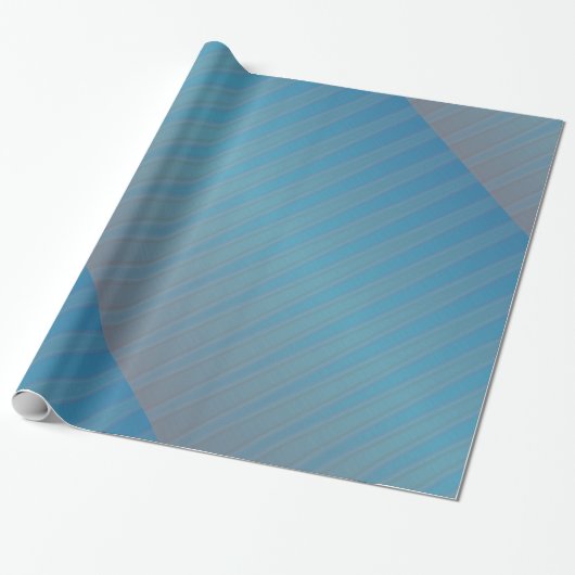 Blauwe Paarse streep moderne geometrische Abstract Cadeaupapier (Uitgerold)
