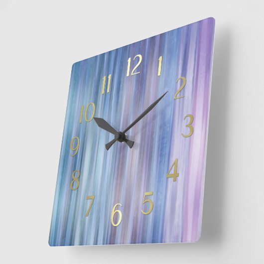 Blauwe Paarse strepen Vierkante Klok (Hoek)