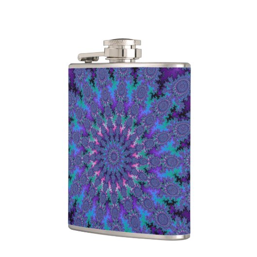 Blauwe Paarse Stropdas-Dye Trippy Fun Flask Heupfles (Links)
