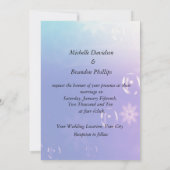 Blauwe Paarse uitnodiging voor een bruiloft (Achterkant)