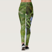 Blauwe Paarse ventilator Elegant Floral Leggings (Achterkant)