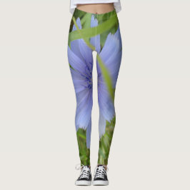 Blauwe Paarse ventilator Elegant Floral Leggings