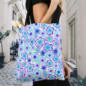 Blauwe Paarse ventilator met handschrift zomerFlor Tote Bag