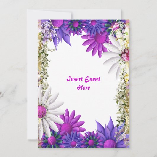 Blauwe paarse verloving verjaardag kaart (Voorkant)