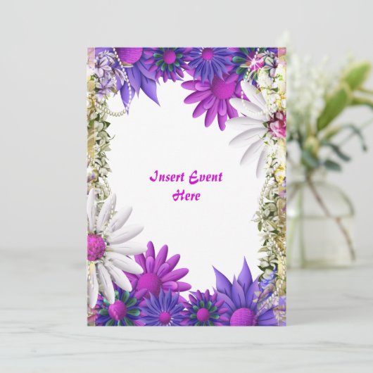 Blauwe paarse verloving verjaardag kaart (Staand voorkant)