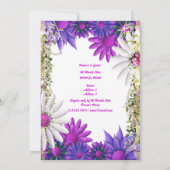Blauwe paarse verloving verjaardag kaart (Achterkant)