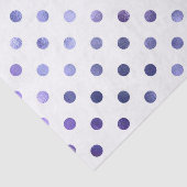 Blauwe Paarse Violet Metallic Faux Foil Polka Dot Tissuepapier (Detail)