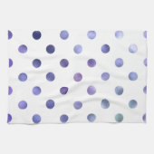 Blauwe Paarse Violet Metallic Folie Polka Dot Theedoek (Horizontaal)