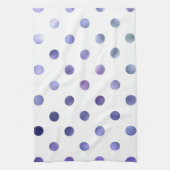 Blauwe Paarse Violet Metallic Folie Polka Dot Theedoek (Verticaal)
