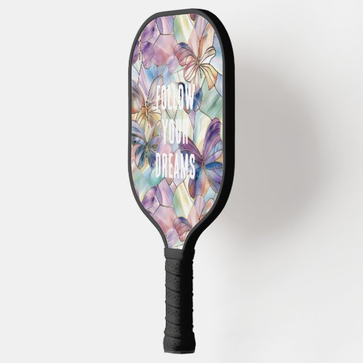 Blauwe Paarse vlinder Pickleball Paddle (Links)