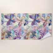 Blauwe Paarse vlinder Strandlaken (Voorkant)