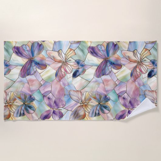 Blauwe Paarse vlinder Strandlaken (Voorkant)