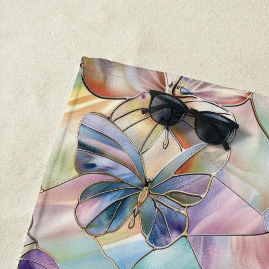 Blauwe Paarse vlinder Strandlaken (In situ)