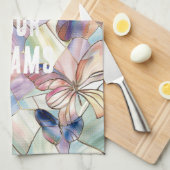 Blauwe Paarse vlinder Theedoek (Quarter Fold)