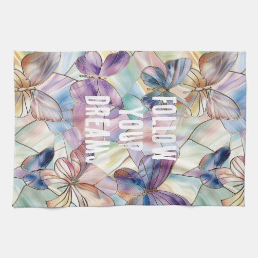 Blauwe Paarse vlinder Theedoek (Horizontaal)