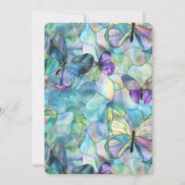 Blauwe Paarse vlinders 16e verjaardag Kaart (Achterkant)