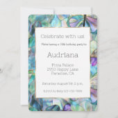 Blauwe Paarse vlinders 16e verjaardag Kaart (Voorkant)