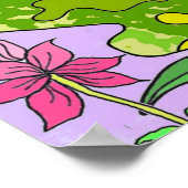 Blauwe & Paarse Vlinders Bloementuin - Natuur Poster (Hoek)