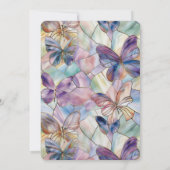 Blauwe Paarse vlinders Verjaardag Kaart (Achterkant)