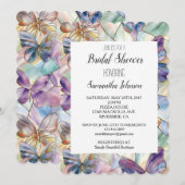 Blauwe Paarse vlinders Vrijgezellenfeest Kaart (Voorkant / Achterkant)