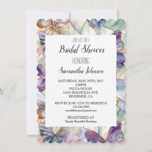 Blauwe Paarse vlinders Vrijgezellenfeest Kaart (Voorkant)