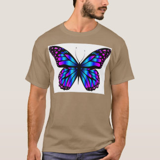 Blauwe Paarse vlindervlinder Mariposas T-shirt
