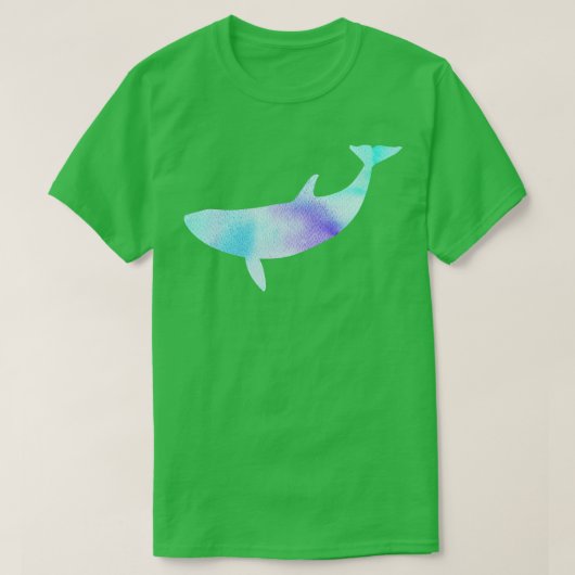 Blauwe paarse walvis silhouet t-shirt (Design voorkant)