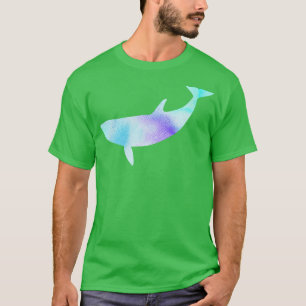 Blauwe paarse walvis silhouet t-shirt